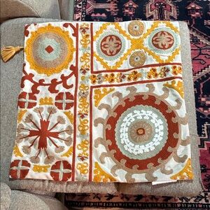 Multicolor Embroidered Accent Pillow